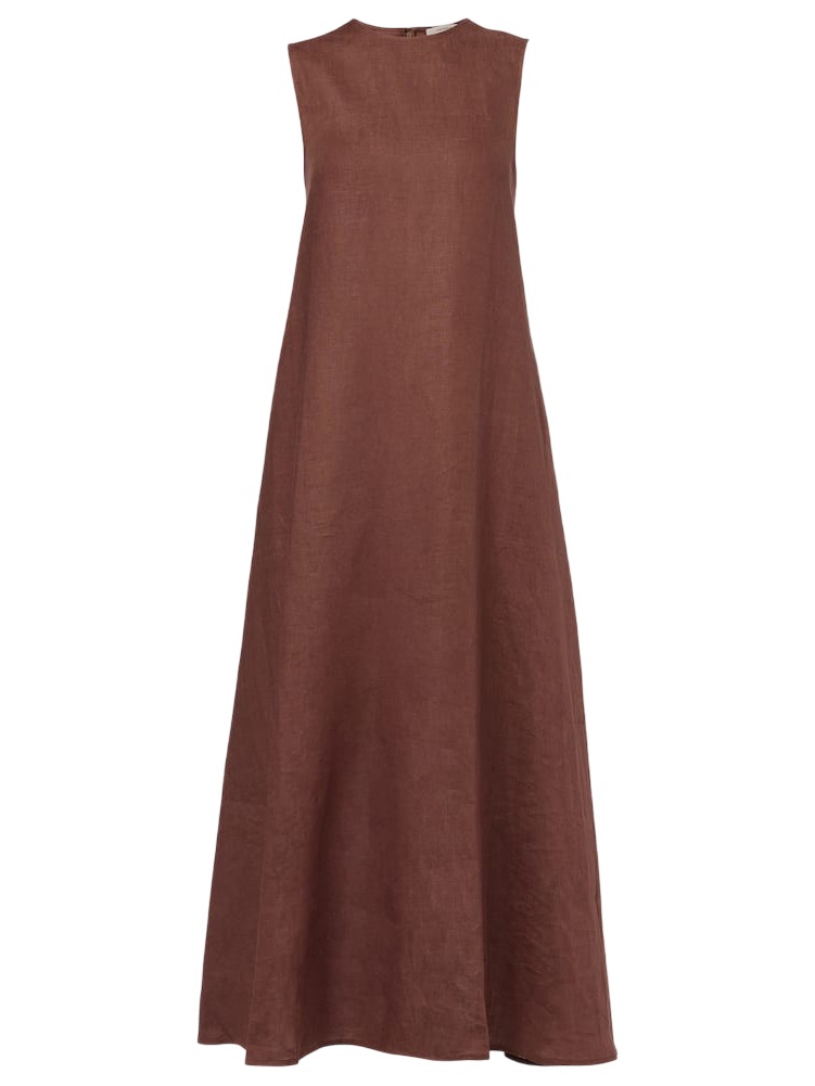 Mango Sleeveless Maxi Dress In Rich Brown